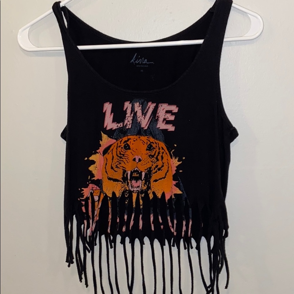 Pacsun mini shirt fringe cute festival